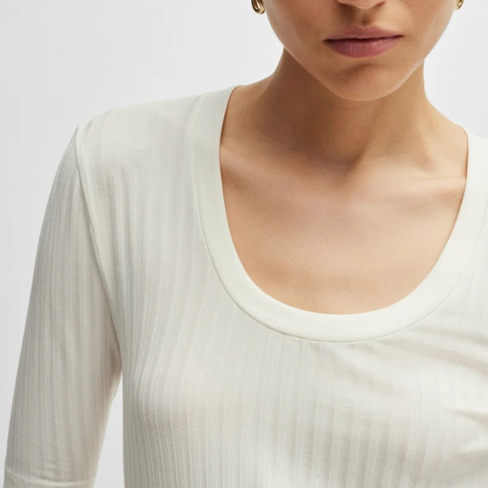 Hugo Boss jersey white EFFILIE - Basic T-shirt - natural eighteen  XS